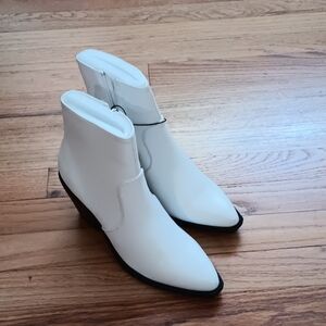 Chic Vegan White Ankle Boots